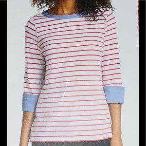 NWT Nautica rose coral with denim detail shirt